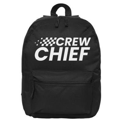 Crew Chief Pit Crew Racing Team Racer Car 16 in Basic Backpack
