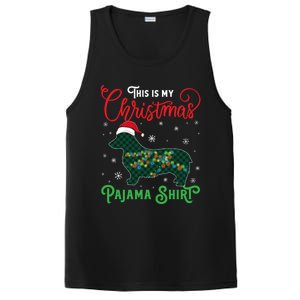 Corgi Christmas Pajama Plaid Santa Hat Lights Snowflakes Great Gift PosiCharge Competitor Tank