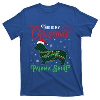 Corgi Christmas Pajama Plaid Santa Hat Lights Snowflakes Great Gift T-Shirt