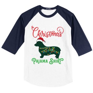 Corgi Christmas Pajama Plaid Santa Hat Lights Snowflakes Great Gift Baseball Sleeve Shirt