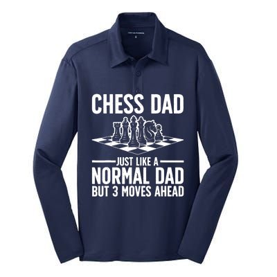 Cool Chess Player Art For Dad Knight Chess Lovers Pieces Silk Touch Performance Long Sleeve Polo