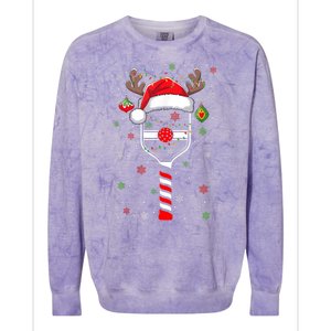 Cute Christmas Pickleball Player Reindeer Holiday Xmas 2024 Gift Colorblast Crewneck Sweatshirt