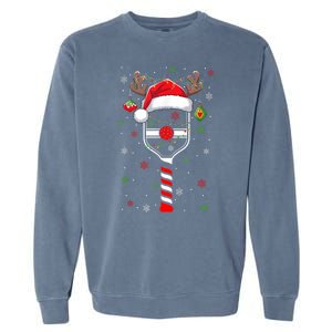 Cute Christmas Pickleball Player Reindeer Holiday Xmas 2024 Gift Garment-Dyed Sweatshirt