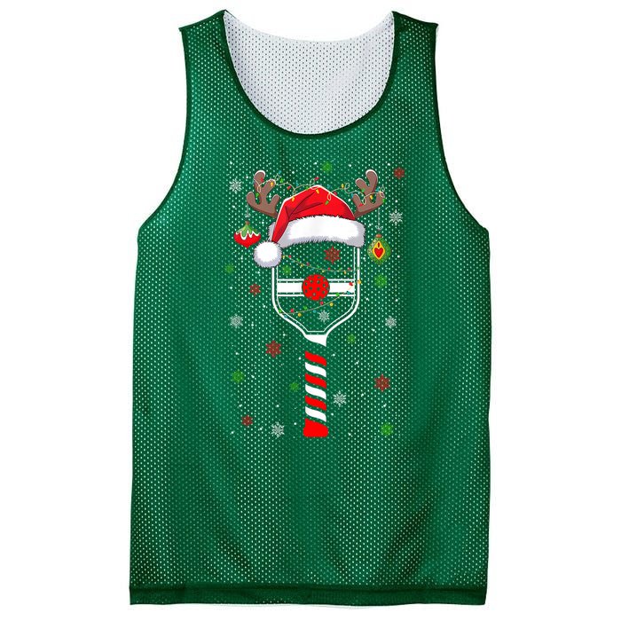 Cute Christmas Pickleball Player Reindeer Holiday Xmas 2024 Gift Mesh Reversible Basketball Jersey Tank