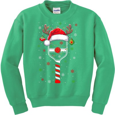 Cute Christmas Pickleball Player Reindeer Holiday Xmas 2024 Gift Kids Sweatshirt