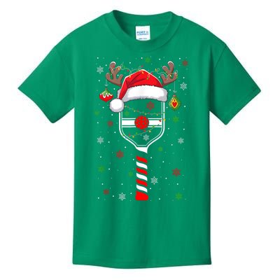 Cute Christmas Pickleball Player Reindeer Holiday Xmas 2024 Gift Kids T-Shirt