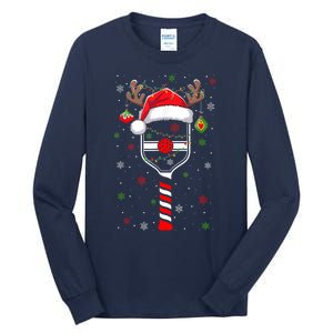 Cute Christmas Pickleball Player Reindeer Holiday Xmas 2024 Gift Tall Long Sleeve T-Shirt