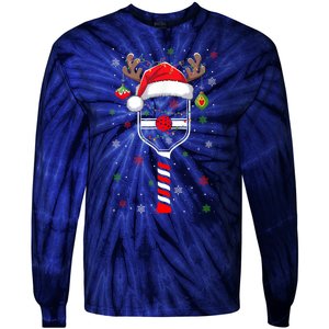 Cute Christmas Pickleball Player Reindeer Holiday Xmas 2024 Gift Tie-Dye Long Sleeve Shirt