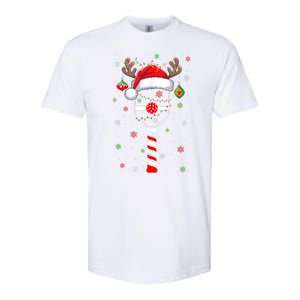 Cute Christmas Pickleball Player Reindeer Holiday Xmas 2024 Gift Softstyle CVC T-Shirt