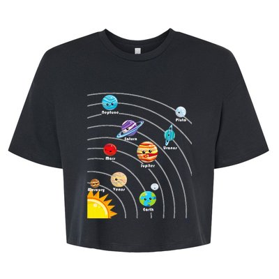 Cute Colorful Planet Solar System Bella+Canvas Jersey Crop Tee