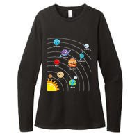 Cute Colorful Planet Solar System Womens CVC Long Sleeve Shirt