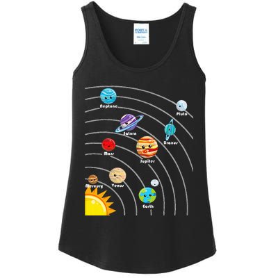 Cute Colorful Planet Solar System Ladies Essential Tank