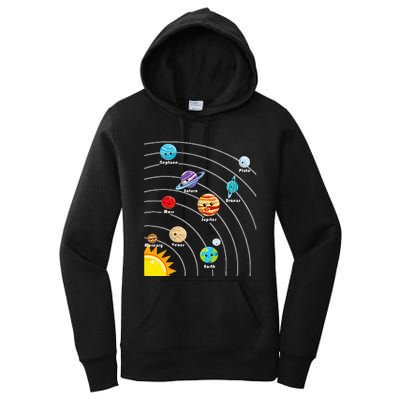 Cute Colorful Planet Solar System Women's Pullover Hoodie