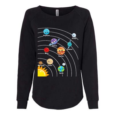 Cute Colorful Planet Solar System Womens California Wash Sweatshirt