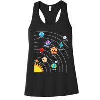 Cute Colorful Planet Solar System Women's Racerback Tank