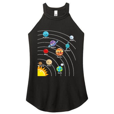 Cute Colorful Planet Solar System Women's Perfect Tri Rocker Tank