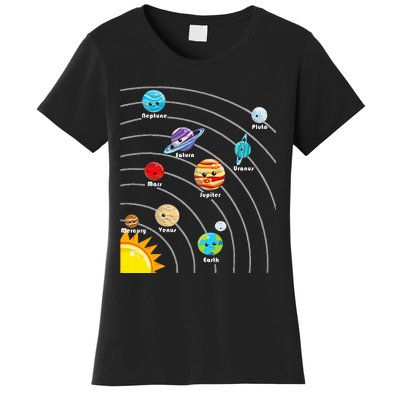 Cute Colorful Planet Solar System Women's T-Shirt