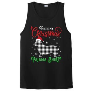 Corgi Christmas Pajama Plaid Santa Hat Lights Snowflakes Gift PosiCharge Competitor Tank