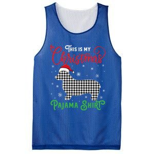 Corgi Christmas Pajama Plaid Santa Hat Lights Snowflakes Gift Mesh Reversible Basketball Jersey Tank