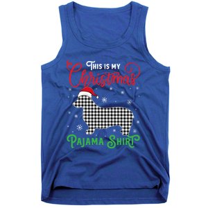 Corgi Christmas Pajama Plaid Santa Hat Lights Snowflakes Gift Tank Top