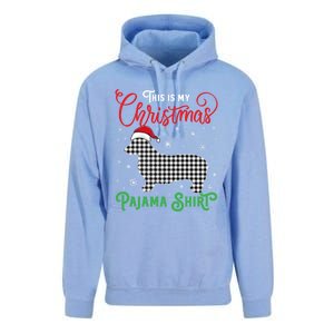 Corgi Christmas Pajama Plaid Santa Hat Lights Snowflakes Gift Unisex Surf Hoodie