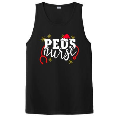 Cute Christmas Peds Nurse Santa Hat Holiday Pediatric Rn Gift PosiCharge Competitor Tank