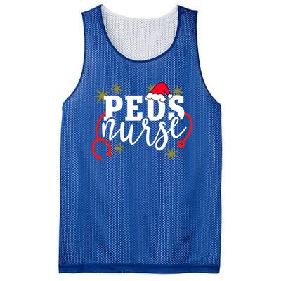 Cute Christmas Peds Nurse Santa Hat Holiday Pediatric Rn Gift Mesh Reversible Basketball Jersey Tank