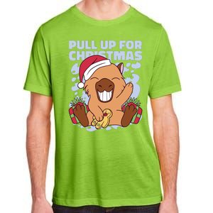 Christmas Capybara Pull Up Adult ChromaSoft Performance T-Shirt