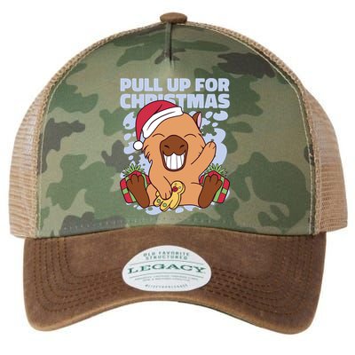 Christmas Capybara Pull Up Legacy Tie Dye Trucker Hat