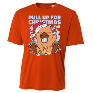 Christmas Capybara Pull Up Cooling Performance Crew T-Shirt