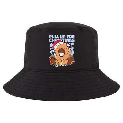 Christmas Capybara Pull Up Cool Comfort Performance Bucket Hat