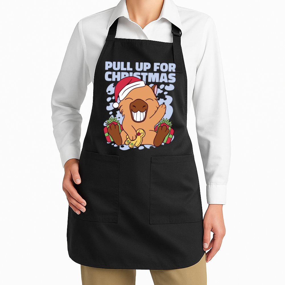 Christmas Capybara Pull Up Apron