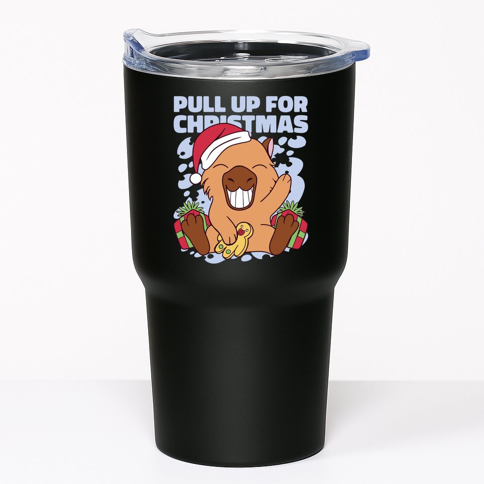 Christmas Capybara Pull Up Tumbler