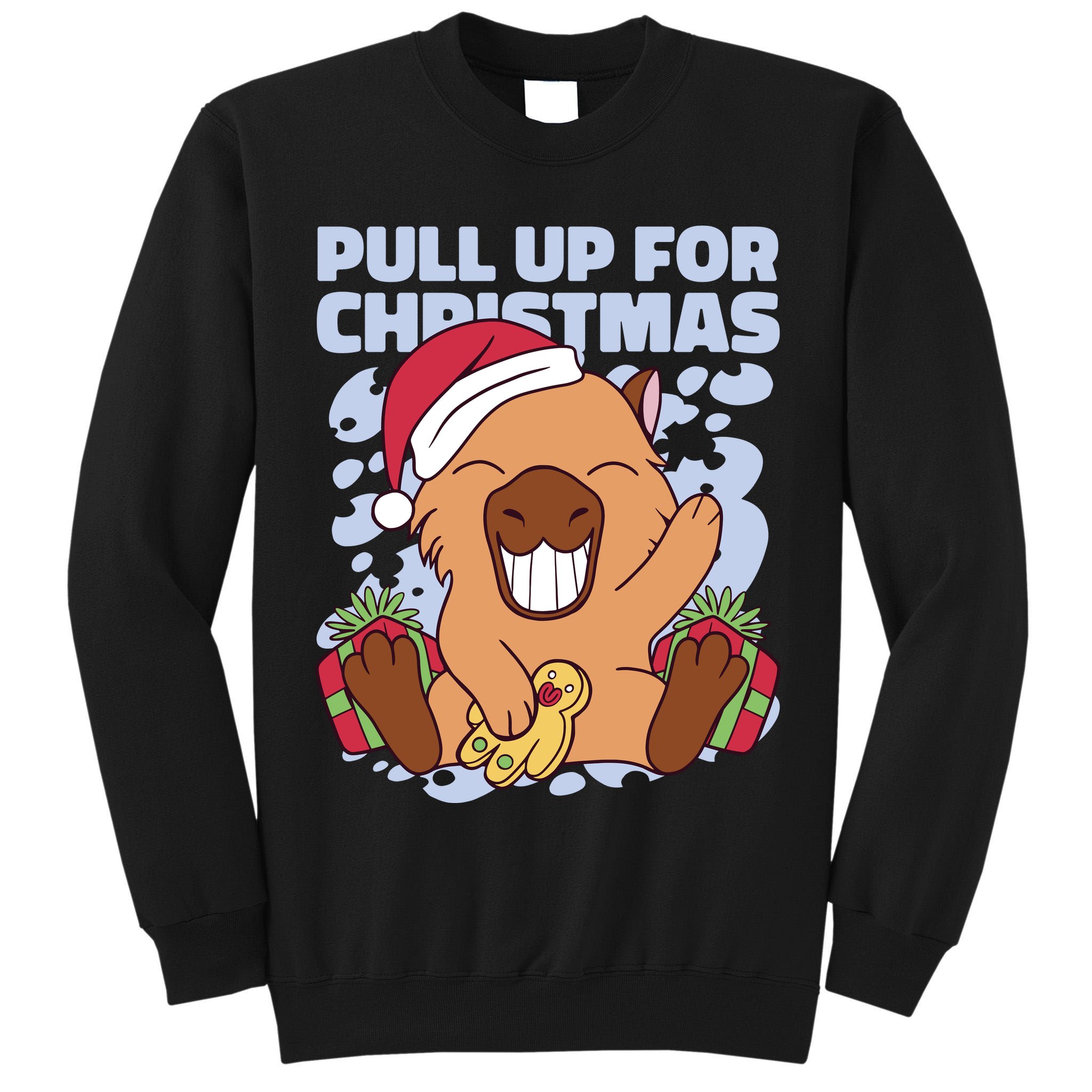 Christmas Capybara Pull Up Tall Sweatshirt
