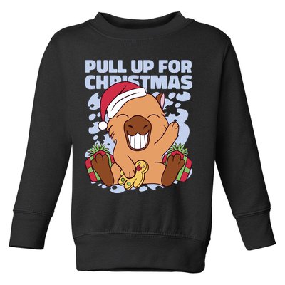 Christmas Capybara Pull Up Toddler Sweatshirt