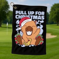 Christmas Capybara Pull Up Golf Towel