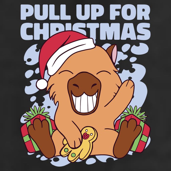 Christmas Capybara Pull Up Golf Towel