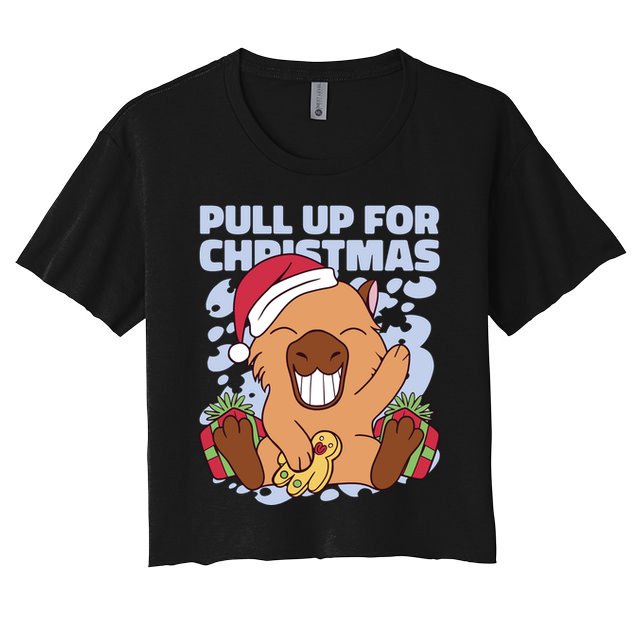Christmas Capybara Pull Up Crop Top