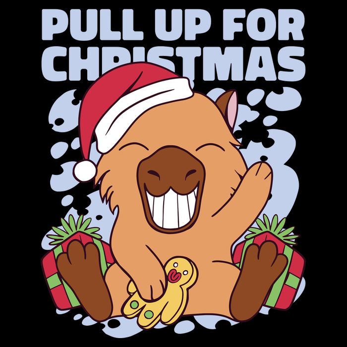 Christmas Capybara Pull Up Crop Top