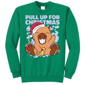 Christmas Capybara Pull Up Sweatshirt