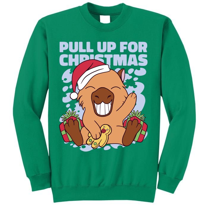 Christmas Capybara Pull Up Sweatshirt