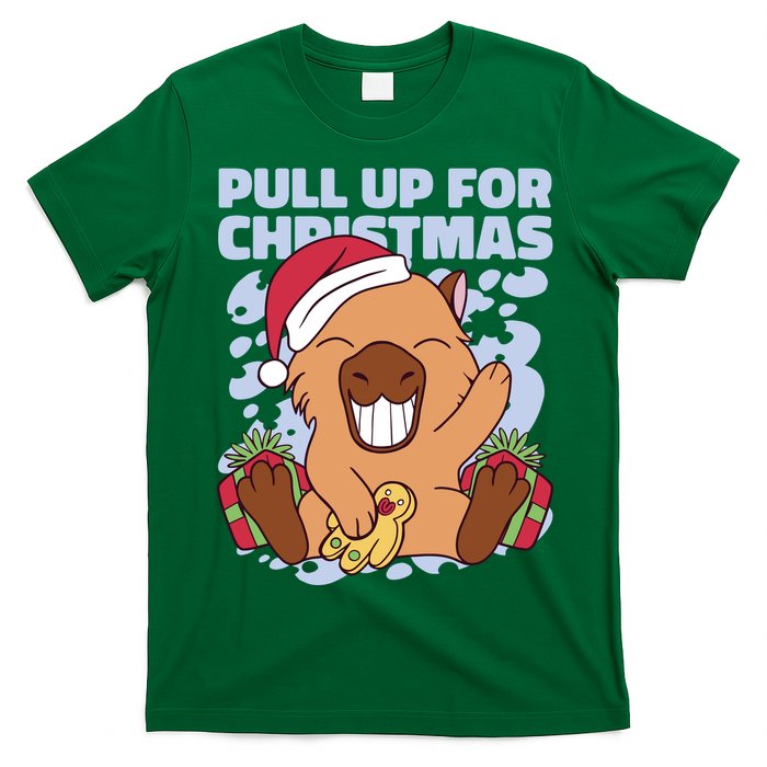 Christmas Capybara Pull Up T-Shirt