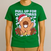 Christmas Capybara Pull Up T-Shirt