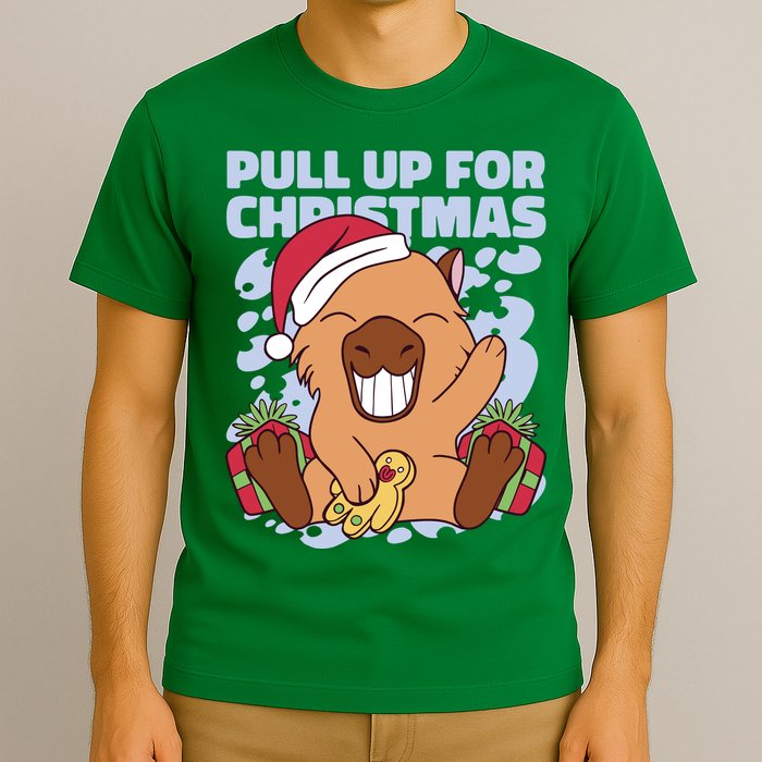 Christmas Capybara Pull Up T-Shirt