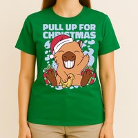Christmas Capybara Pull Up T-Shirt