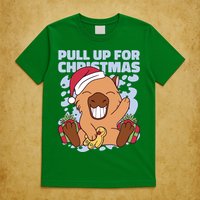 Christmas Capybara Pull Up T-Shirt