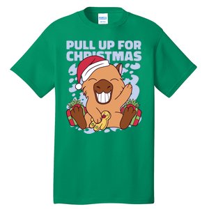 Christmas Capybara Pull Up Tall T-Shirt