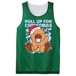 Christmas Capybara Pull Up Mesh Reversible Basketball Jersey Tank