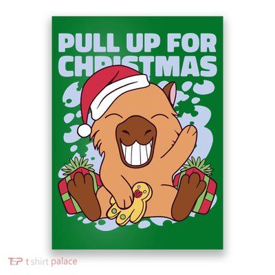 Christmas Capybara Pull Up Poster