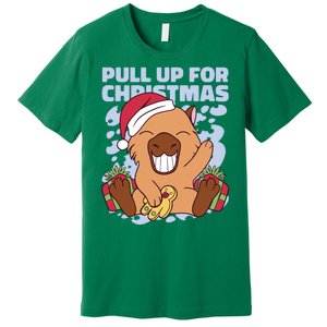 Christmas Capybara Pull Up Premium T-Shirt